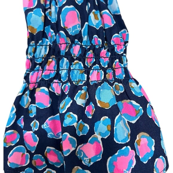 Lilly Pulitzer Small Beyonca Babydoll Mini Dress Smocked Blue Pink Casual Resort - Picture 4 of 10